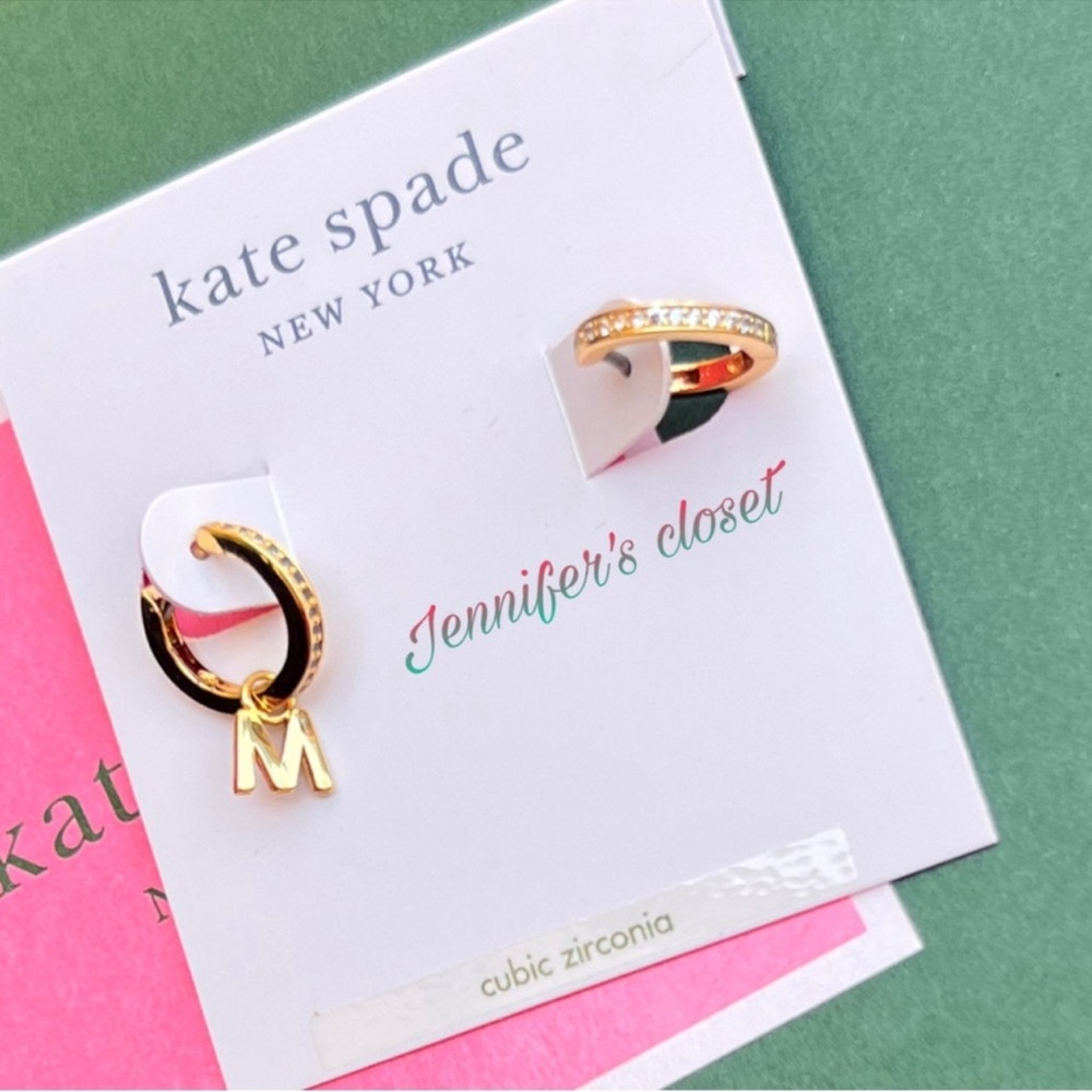 Kate Spade Initial ( M ) Huggie Earrings / NWT